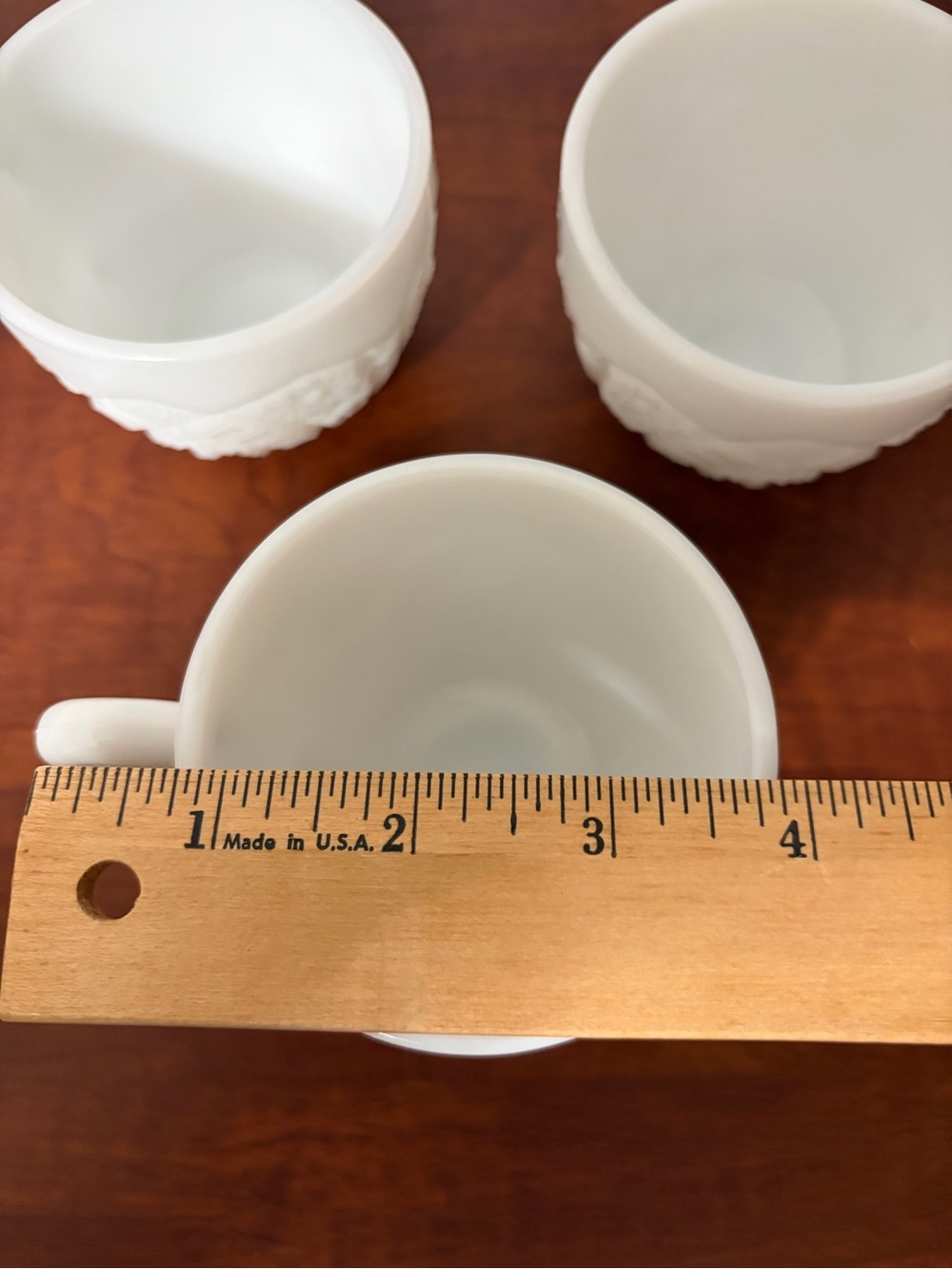 Set of 3 Milk Glass Punch Cups - Picture 8 of 9